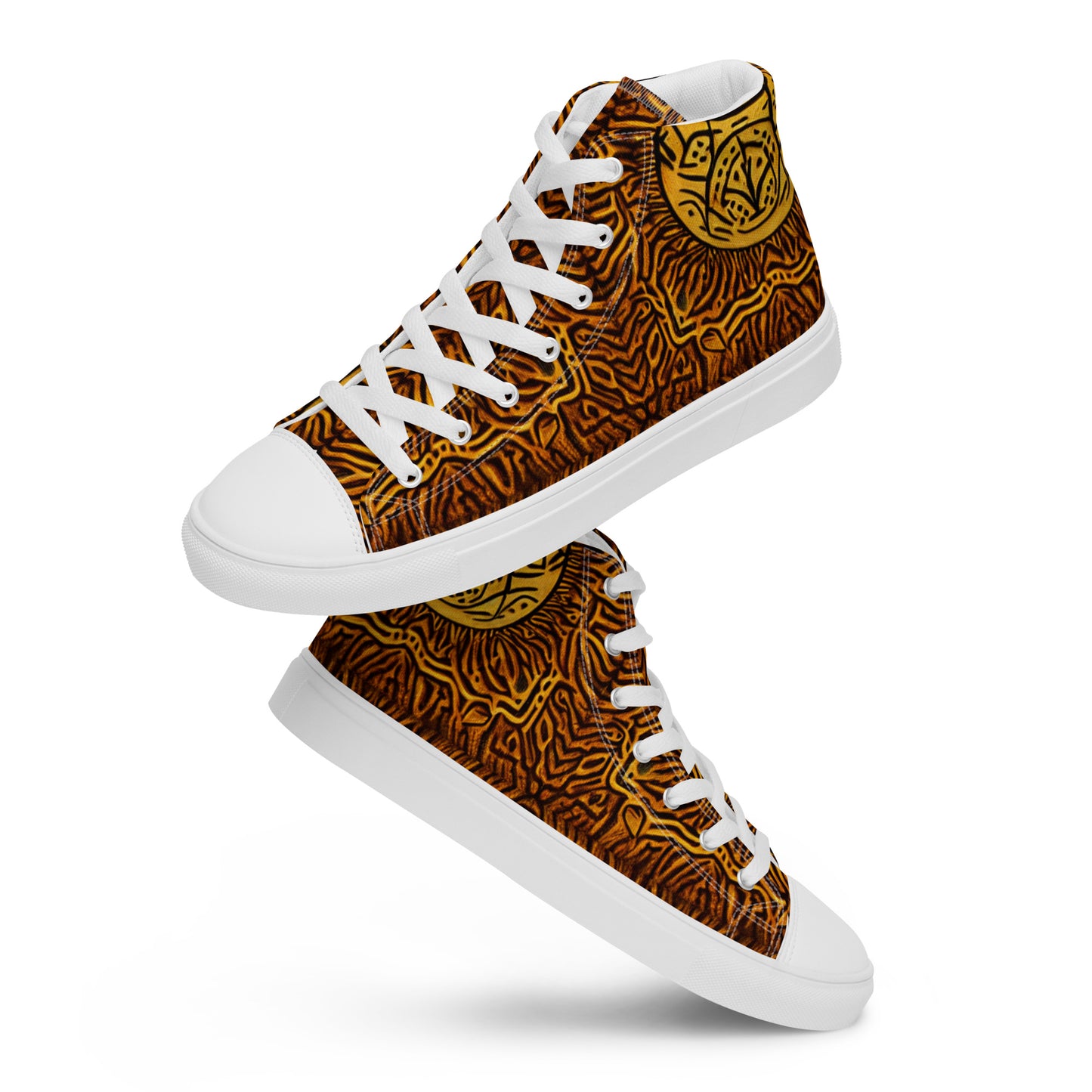 Unique African Print Styled Men’s high top canvas shoes