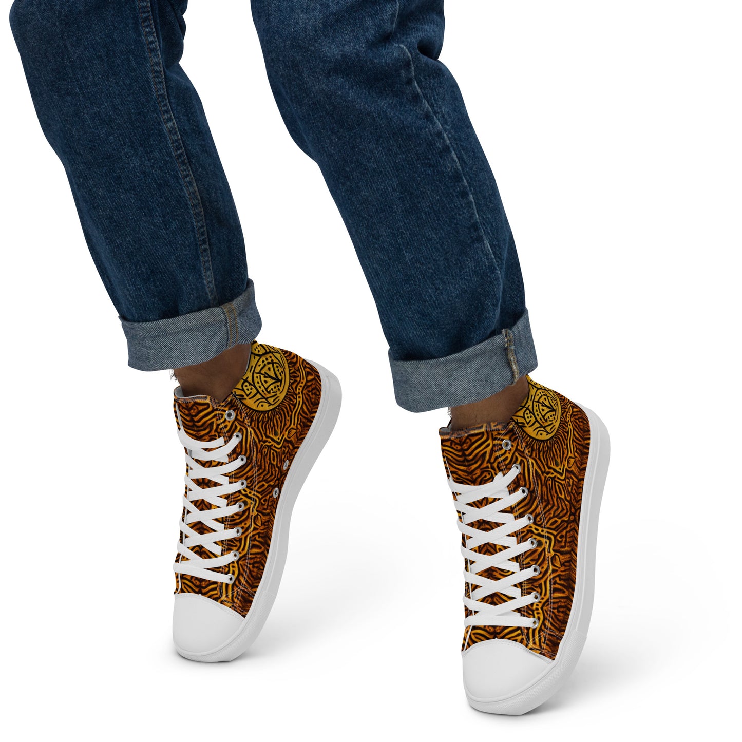 Unique African Print Styled Men’s high top canvas shoes