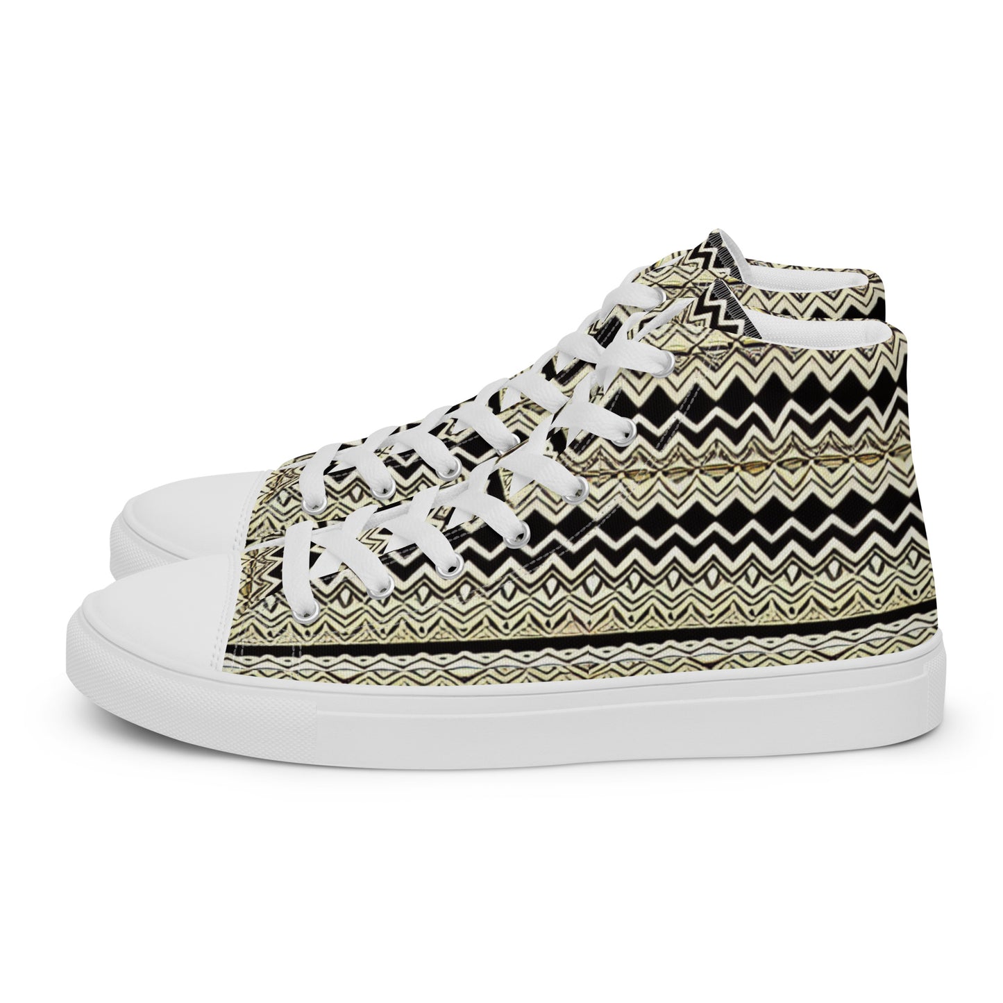 African Print Design Men’s high top canvas shoes