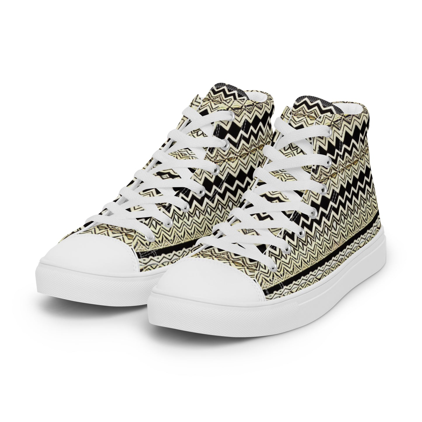 African Print Design Men’s high top canvas shoes