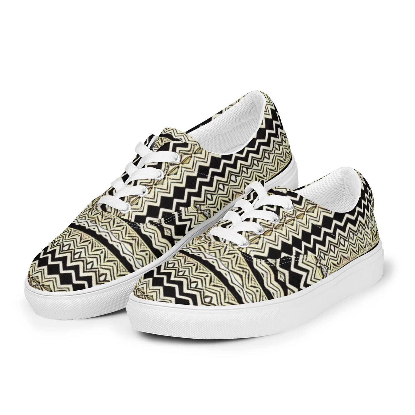 all-Over Print Design African Men’s lace-up canvas shoes