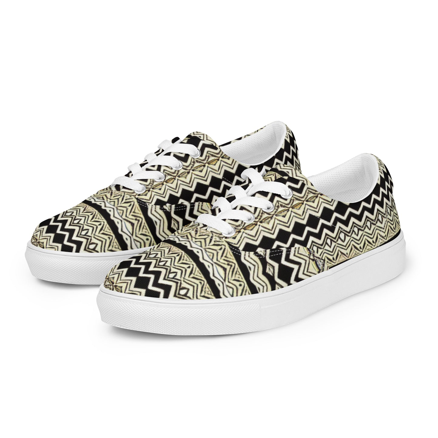 all-Over Print Design African Men’s lace-up canvas shoes