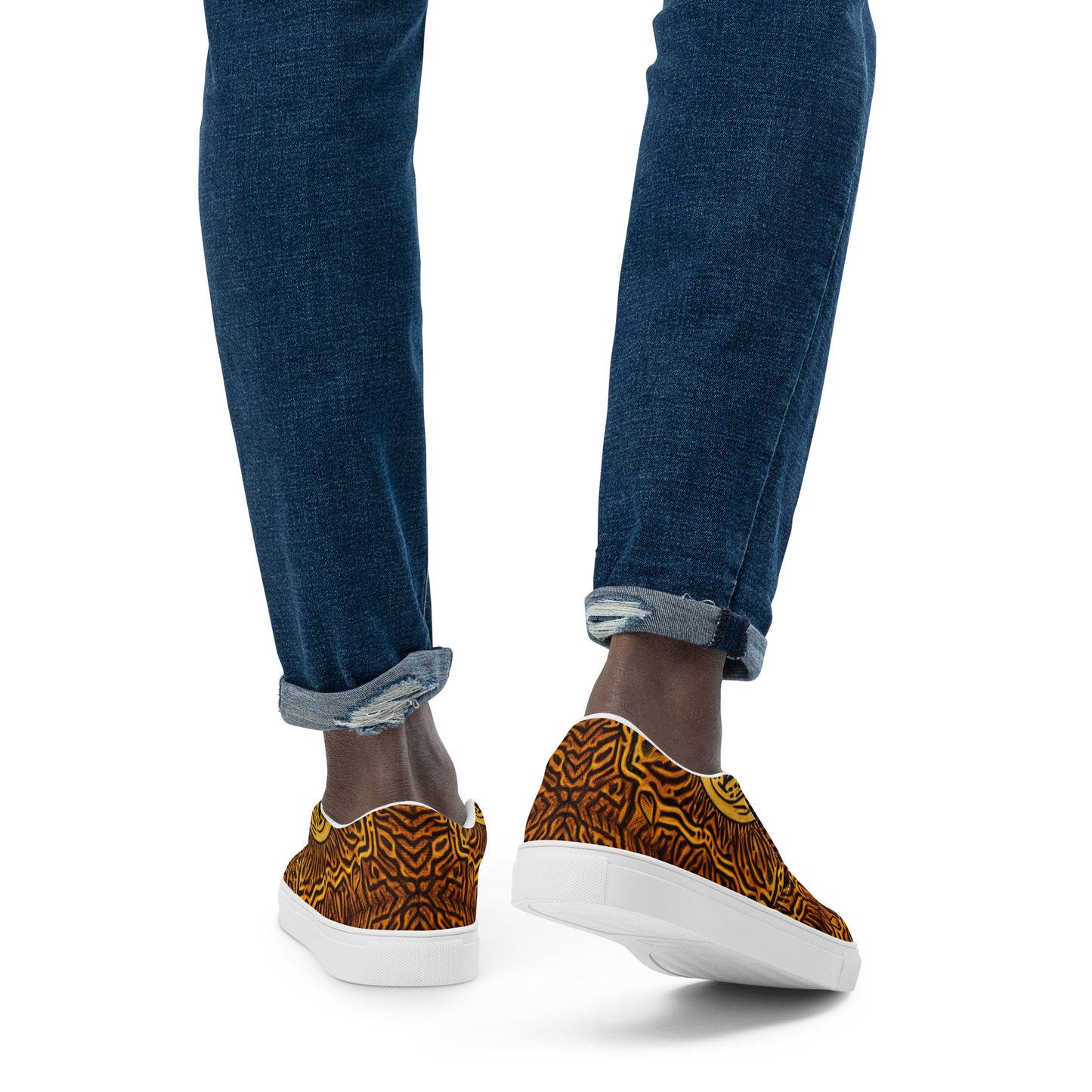 all-over African Print design - Men’s slip-on canvas shoes- from Boss Melanin