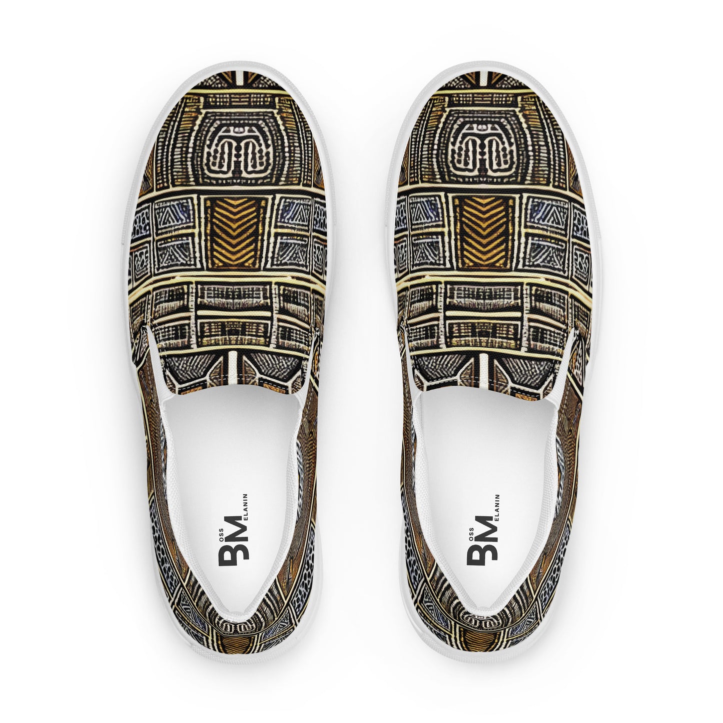 Unique African Print Designed Men’s slip-on canvas shoes