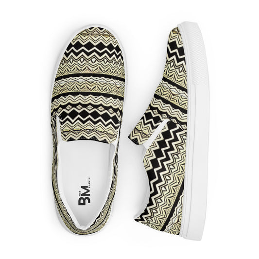 African Design Pattern Men’s slip-on canvas shoes