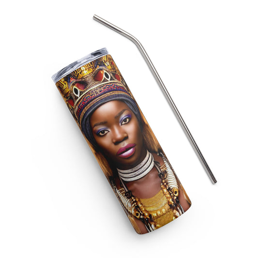 Africa Warrior Queen designed Stainless steel tumbler