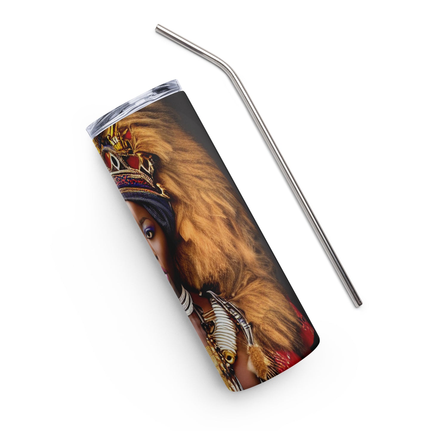 Africa Warrior Queen designed Stainless steel tumbler