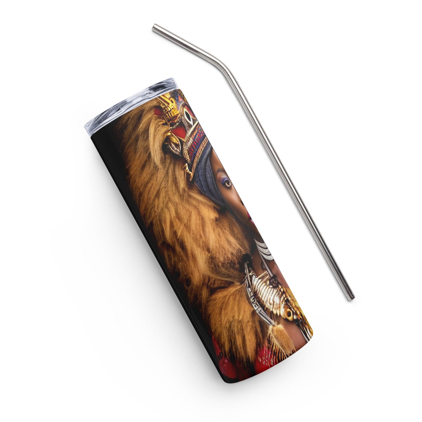 Africa Warrior Queen designed Stainless steel tumbler