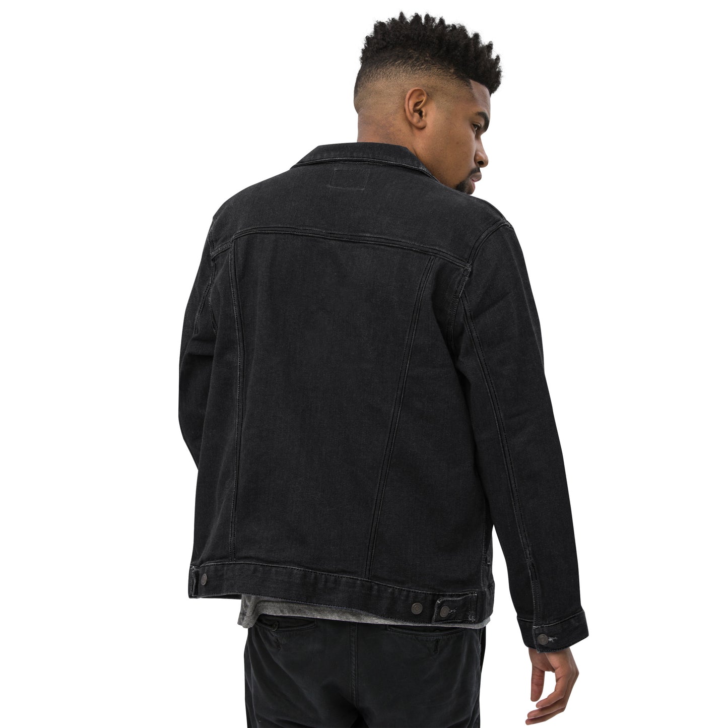 Boss Melanin Branded embroidered denim jacket