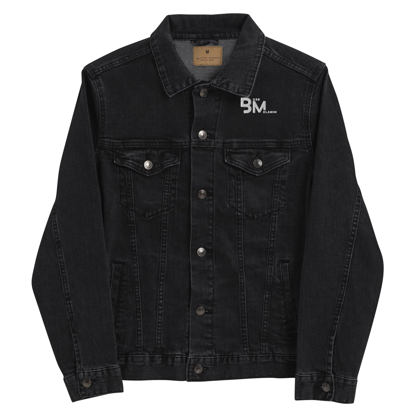 Boss Melanin Branded embroidered denim jacket