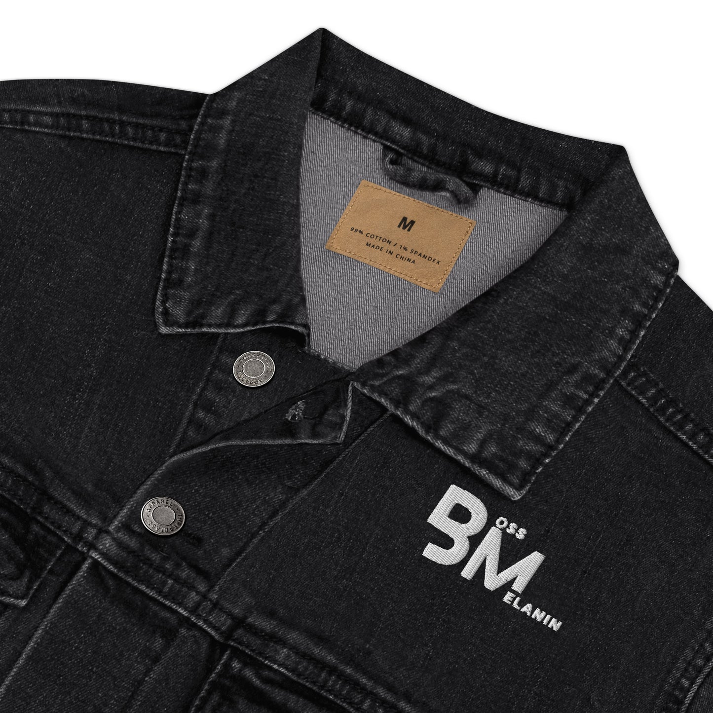 Boss Melanin Branded embroidered denim jacket