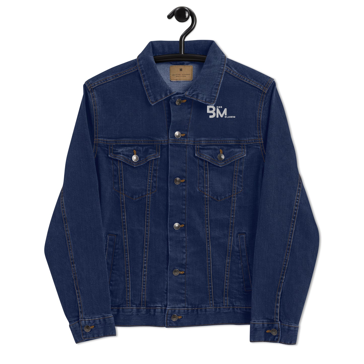 Boss Melanin Branded embroidered denim jacket