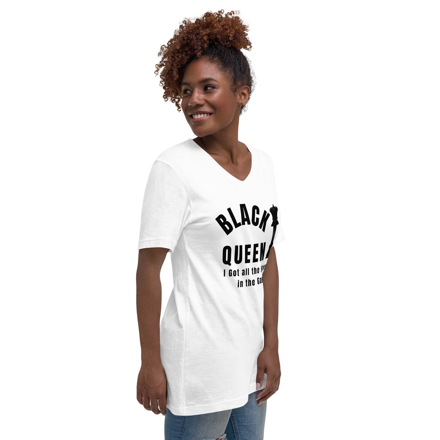 Black Queen Unisex Short Sleeve V-Neck T-Shirt