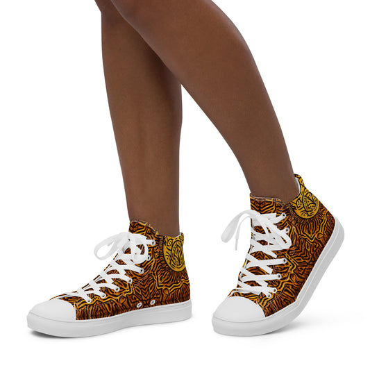 Unique all-over African Print Design Women’s high top canvas shoes - From BossMelanin Store