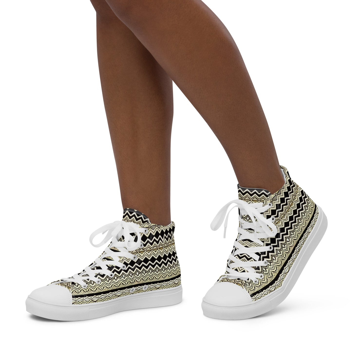 African Pattern Design Women’s high top canvas shoes