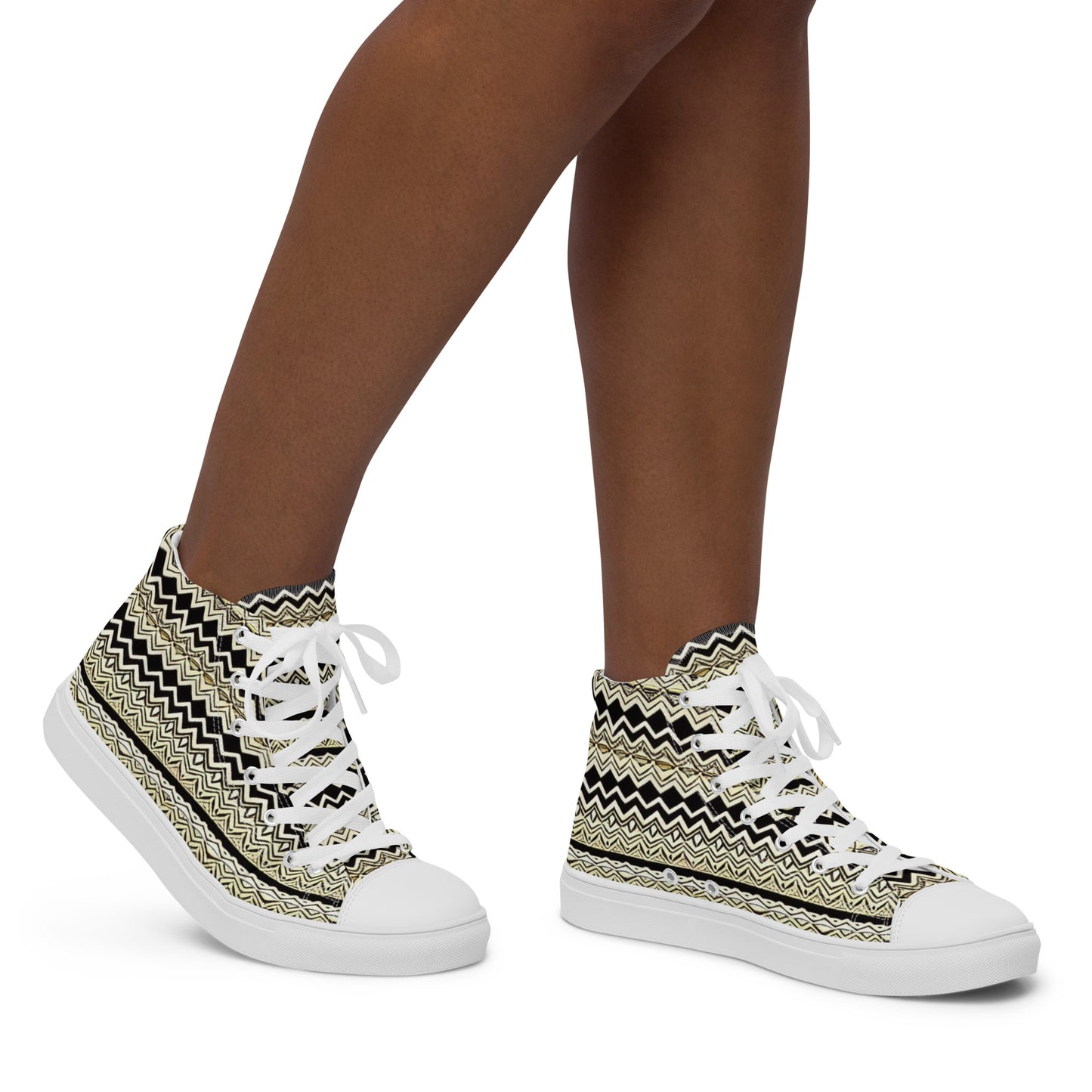 African Pattern Design Women’s high top canvas shoes