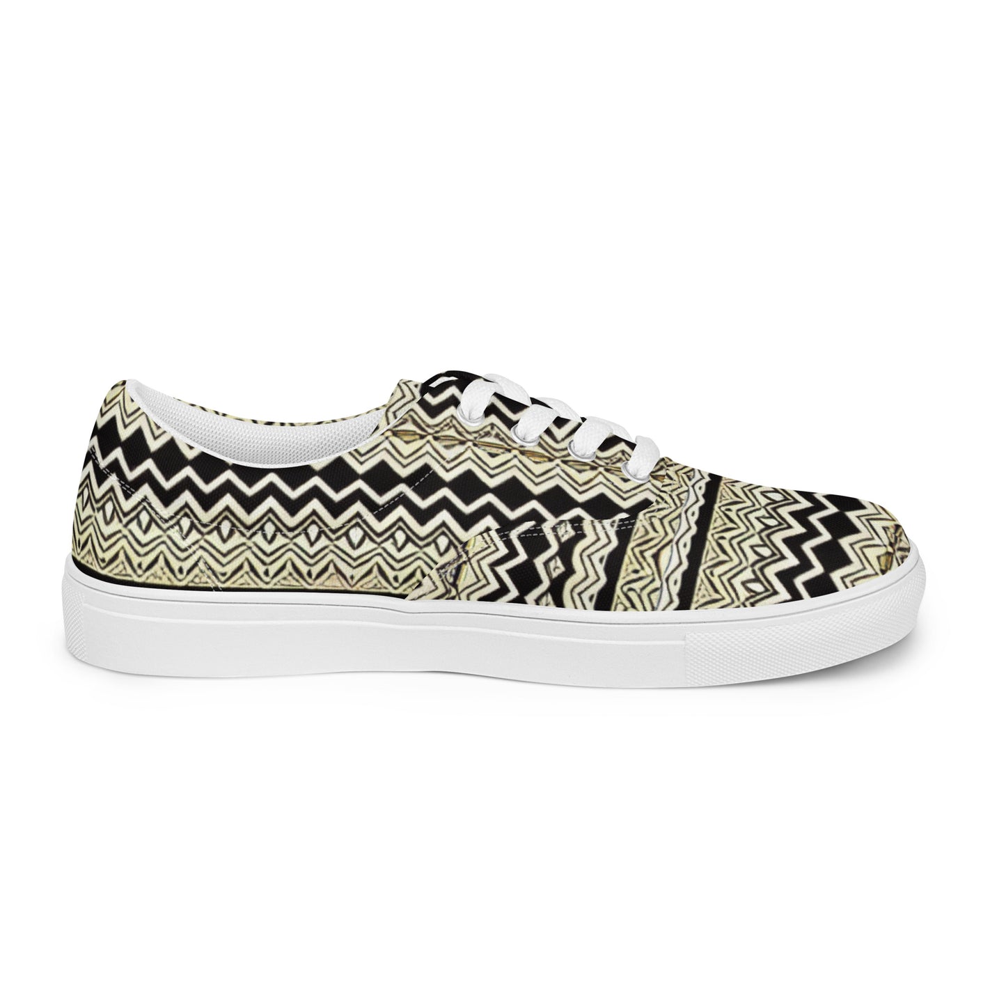 All-over African Print Design - Women’s lace-up canvas shoes