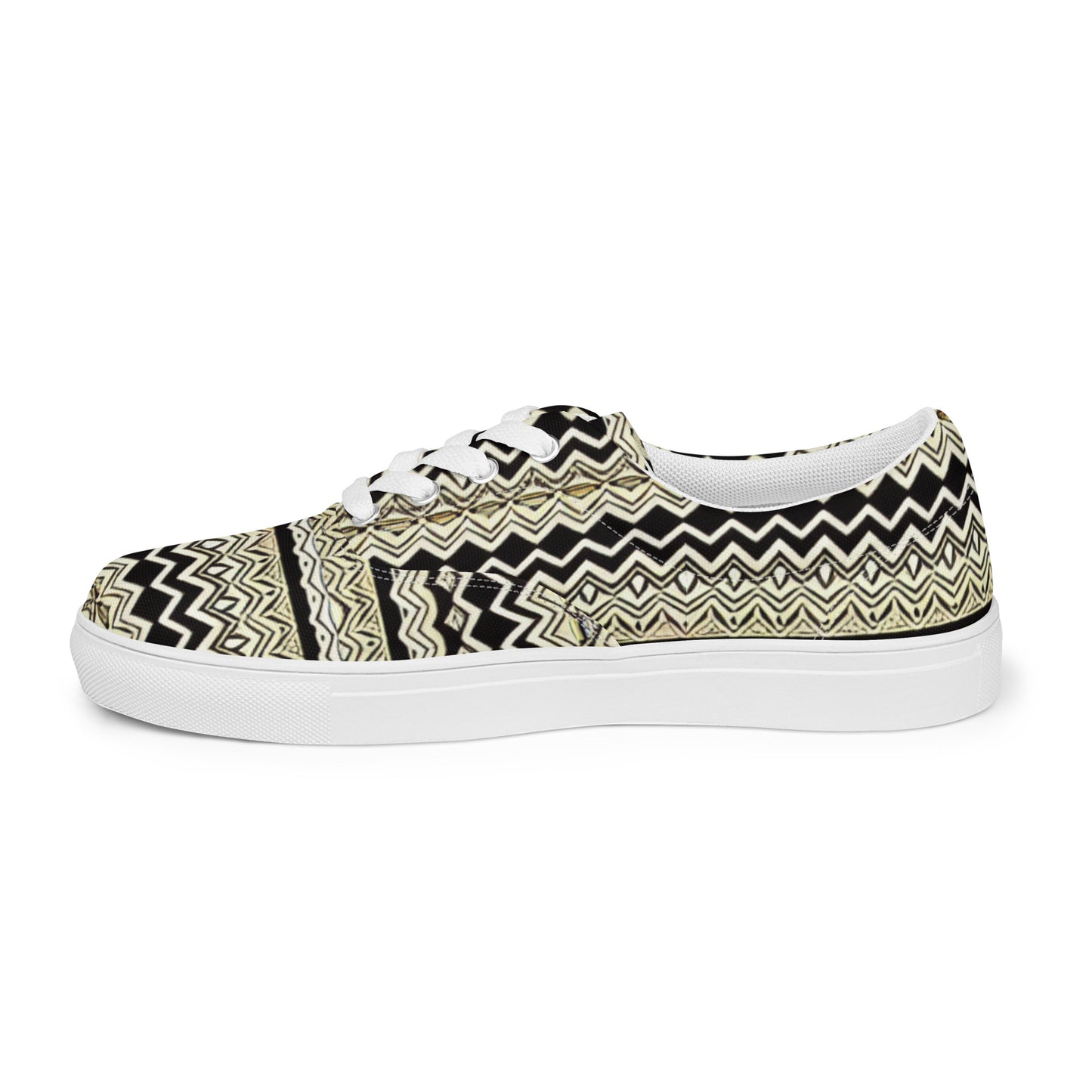 All-over African Print Design - Women’s lace-up canvas shoes